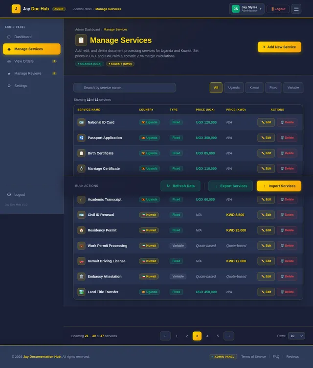 Manage Services