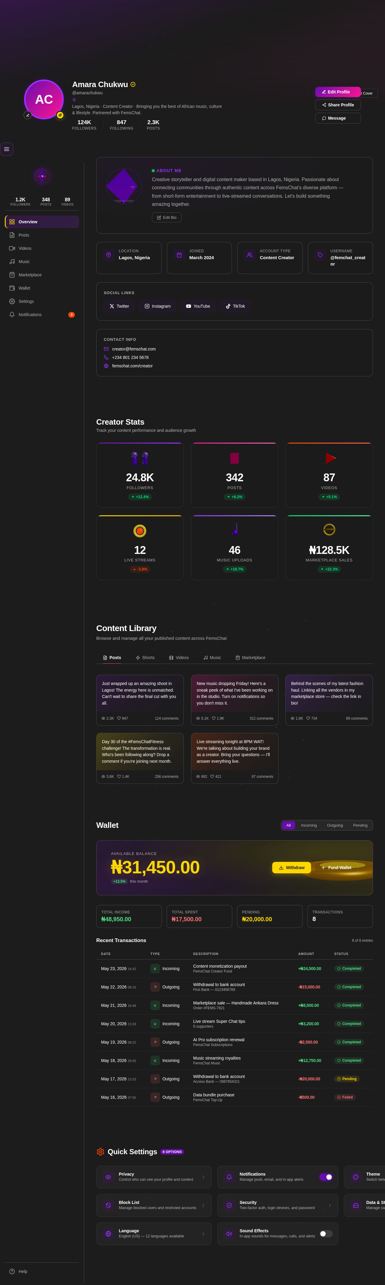 Profile design preview