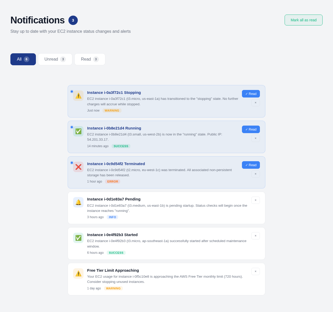 Notifications design preview