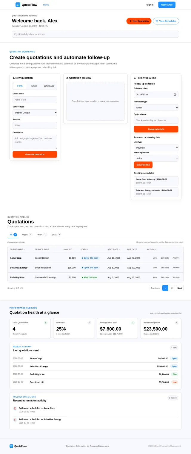 Quotation Dashboard