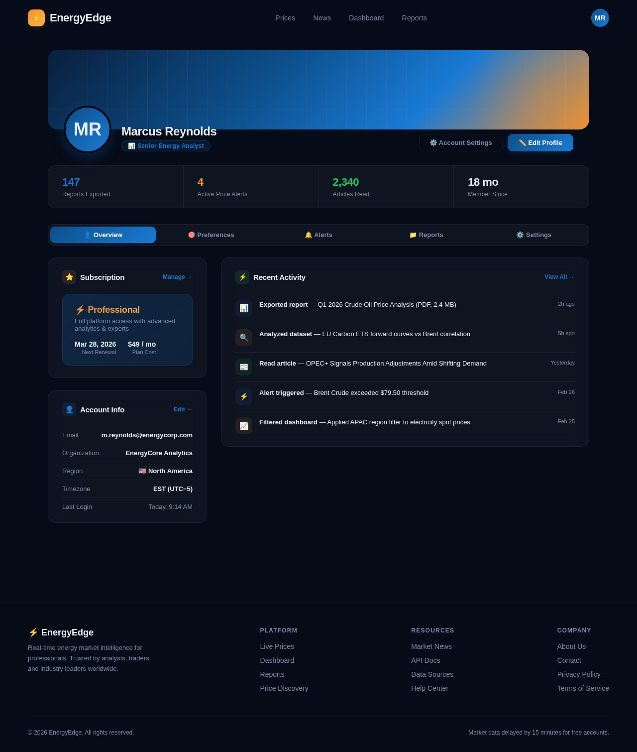 Profile design preview