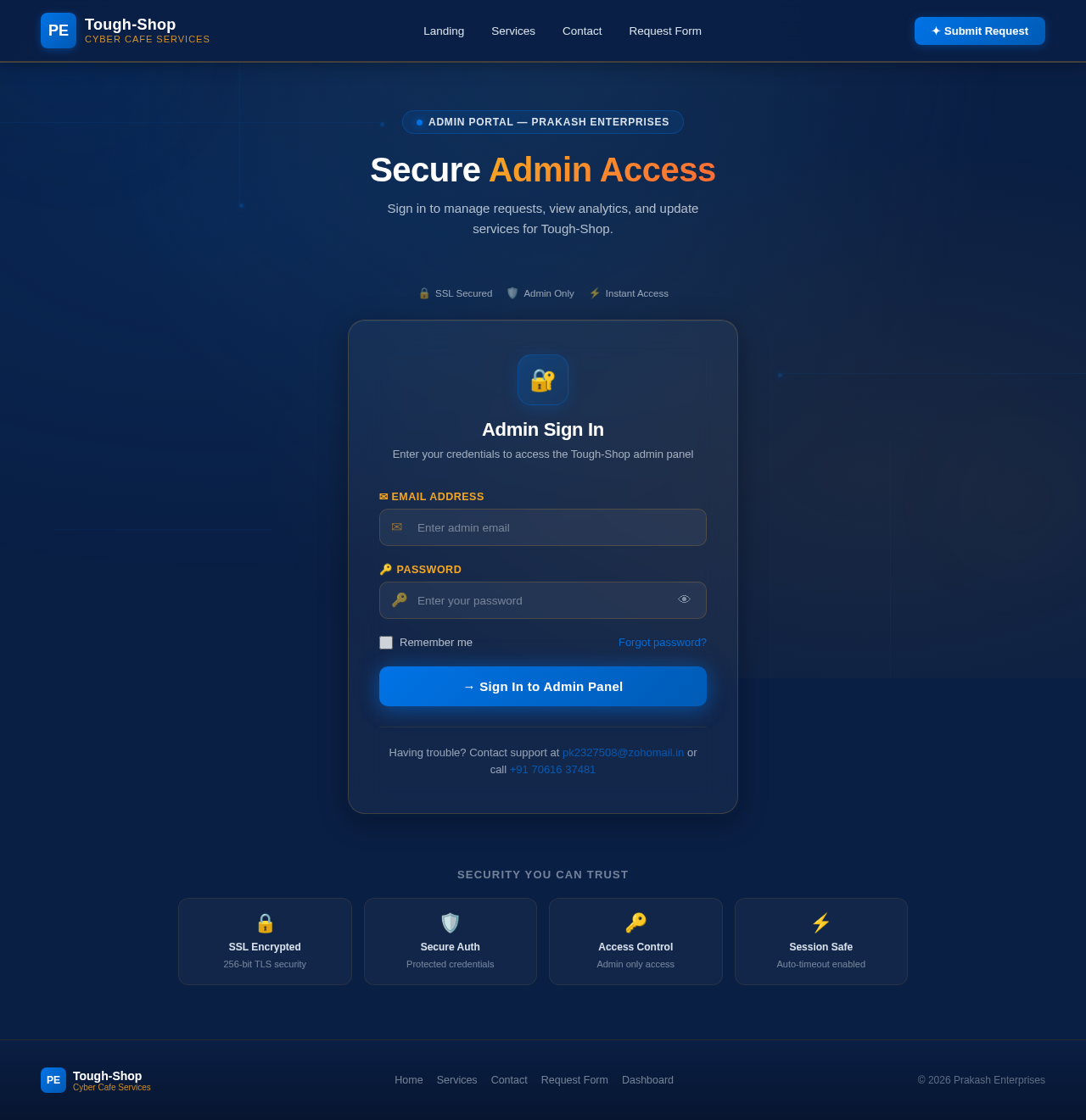 Admin Login design preview