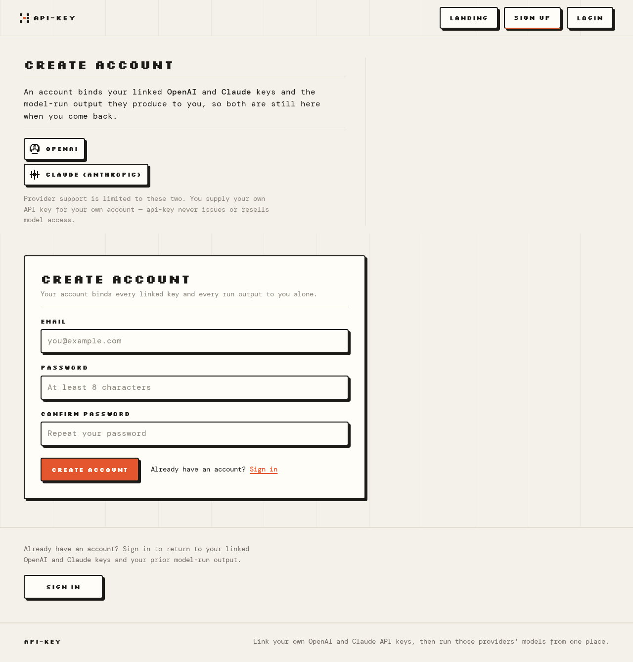 Sign Up design preview