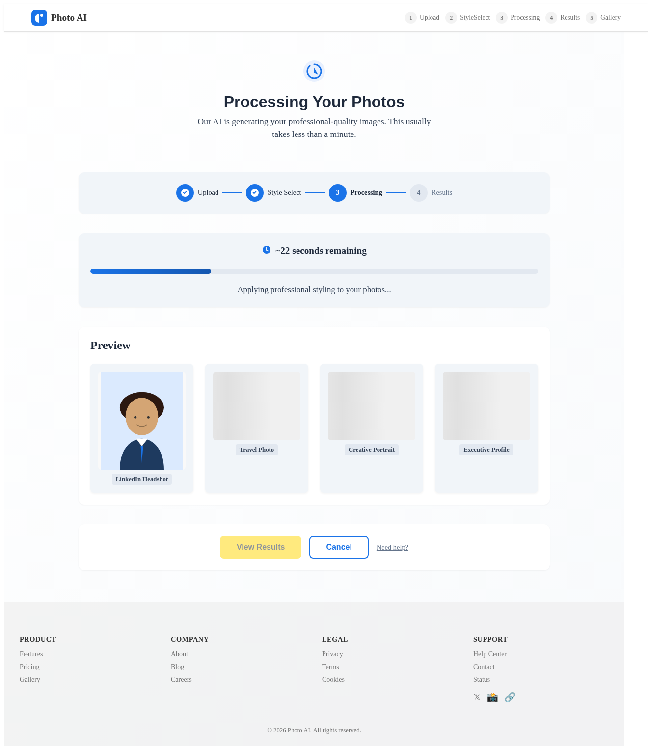 Processing design preview