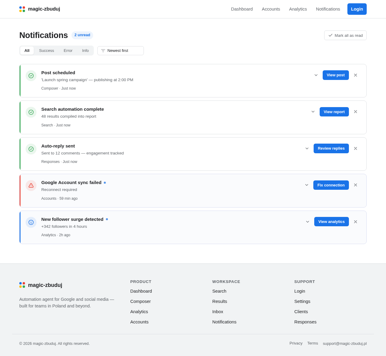 Notifications design preview