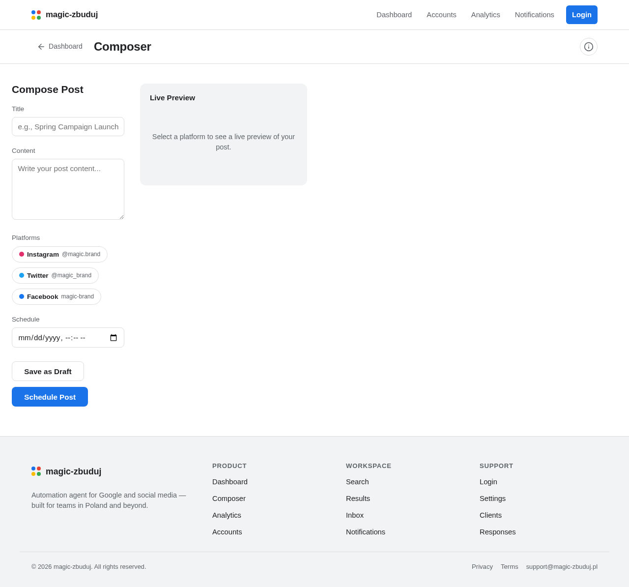 Composer design preview