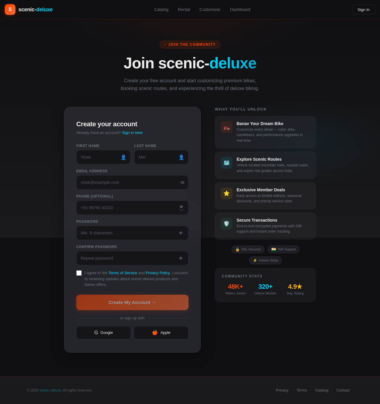 Signup design preview
