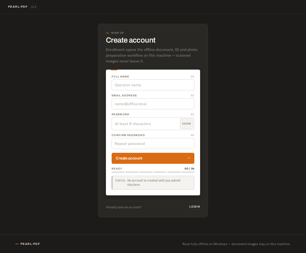 Sign Up design preview
