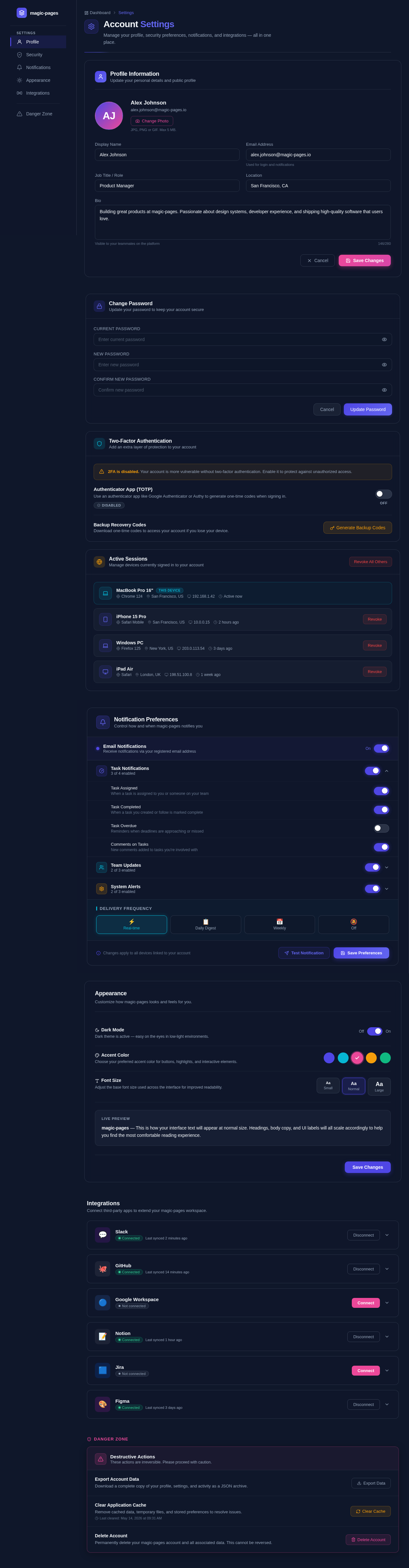 Settings design preview