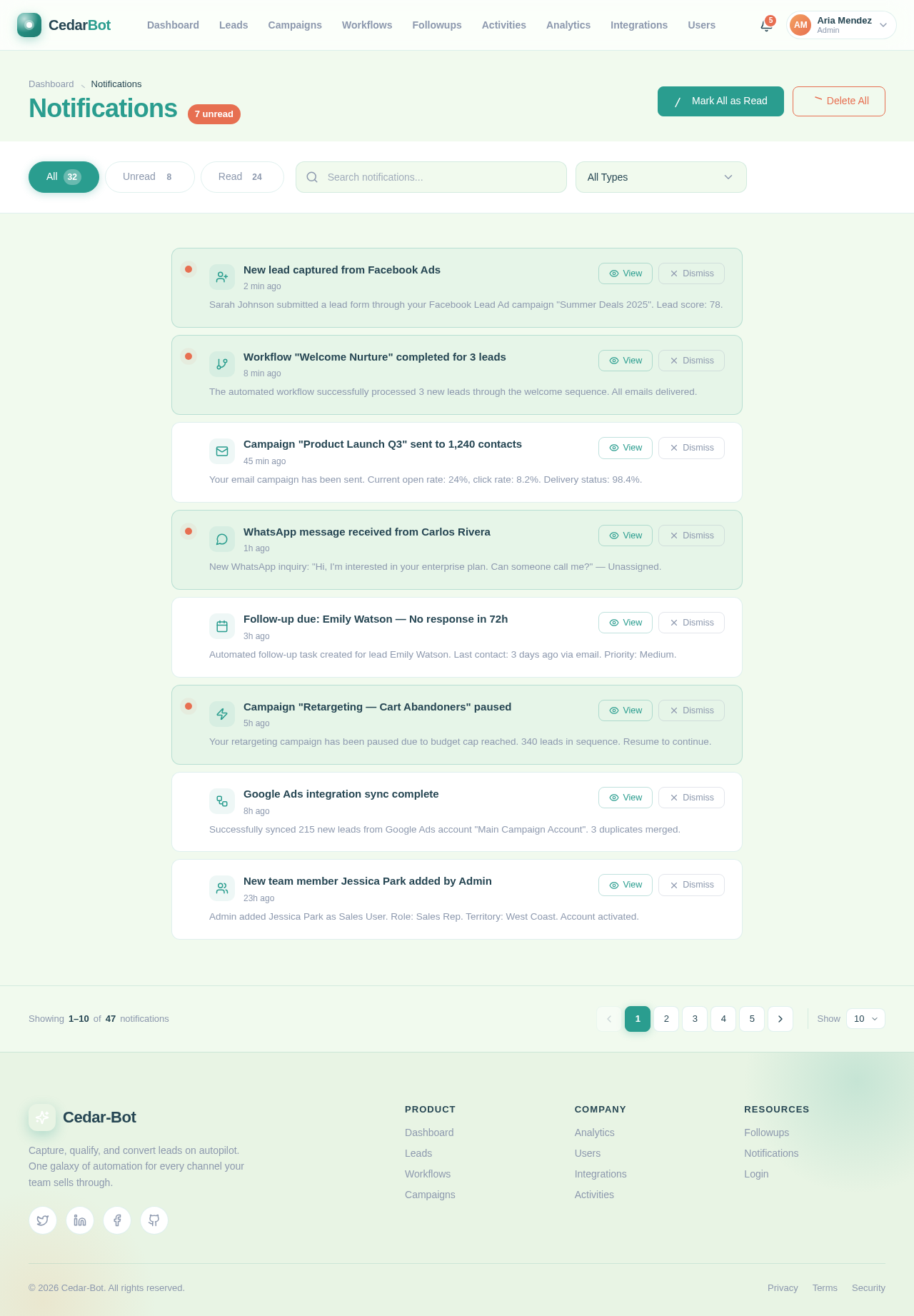 Notifications design preview