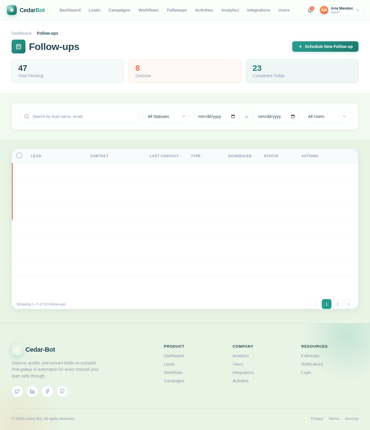 Followups design preview