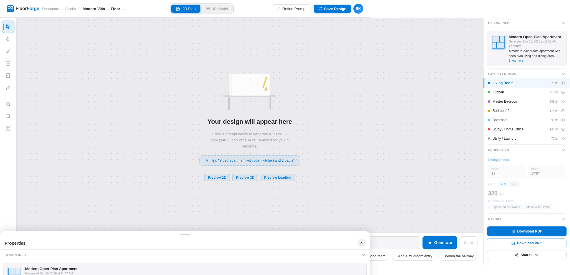 Studio design preview