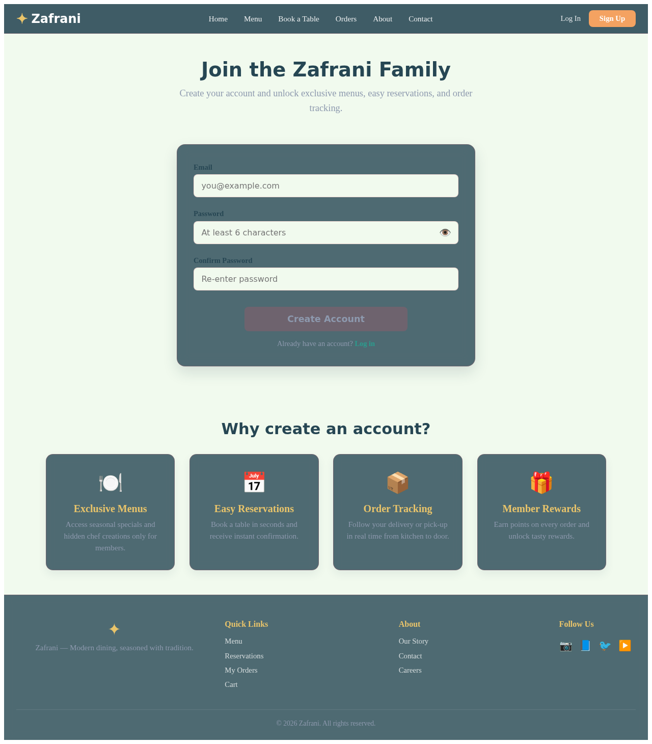 Signup design preview
