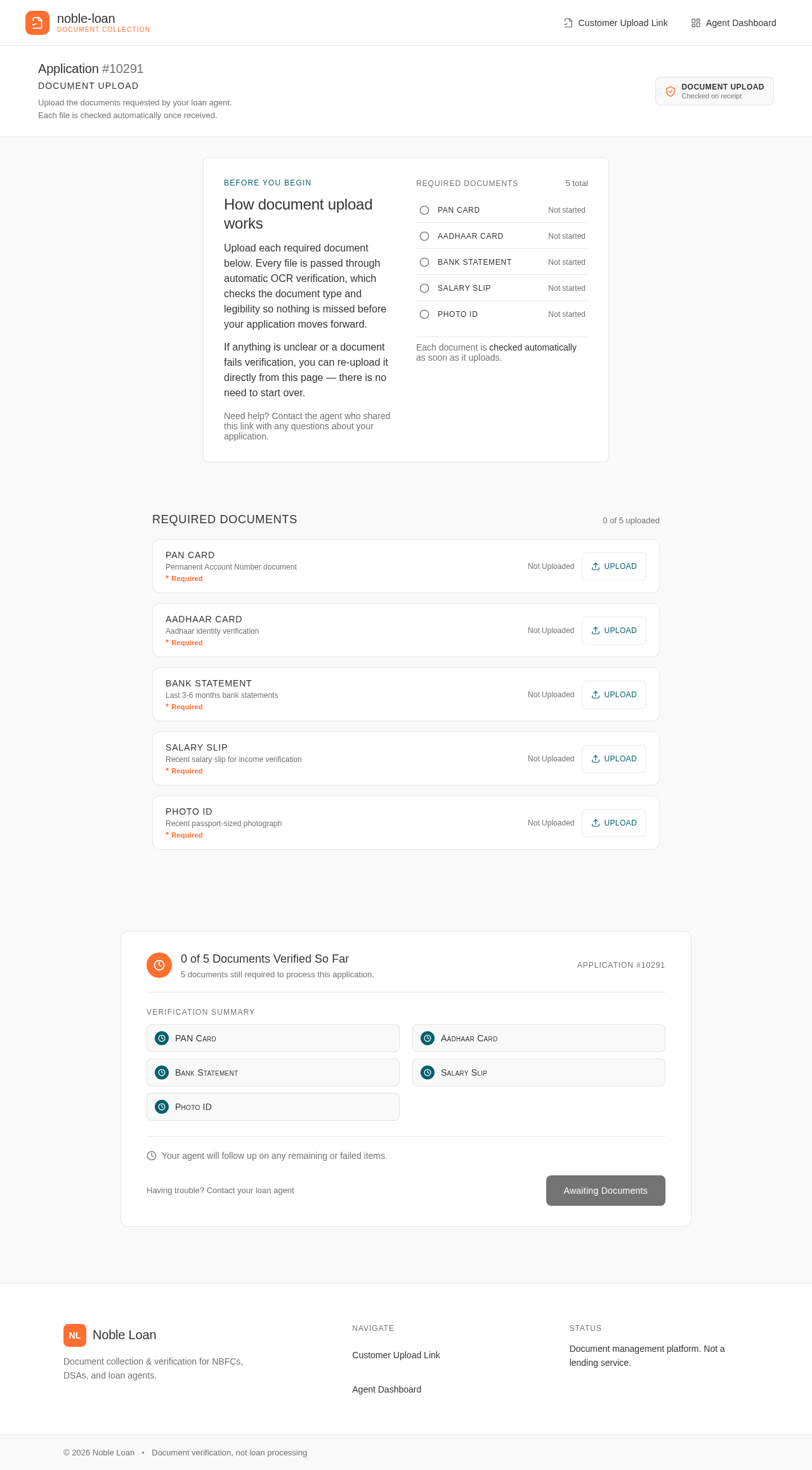 Customer Upload Link design preview