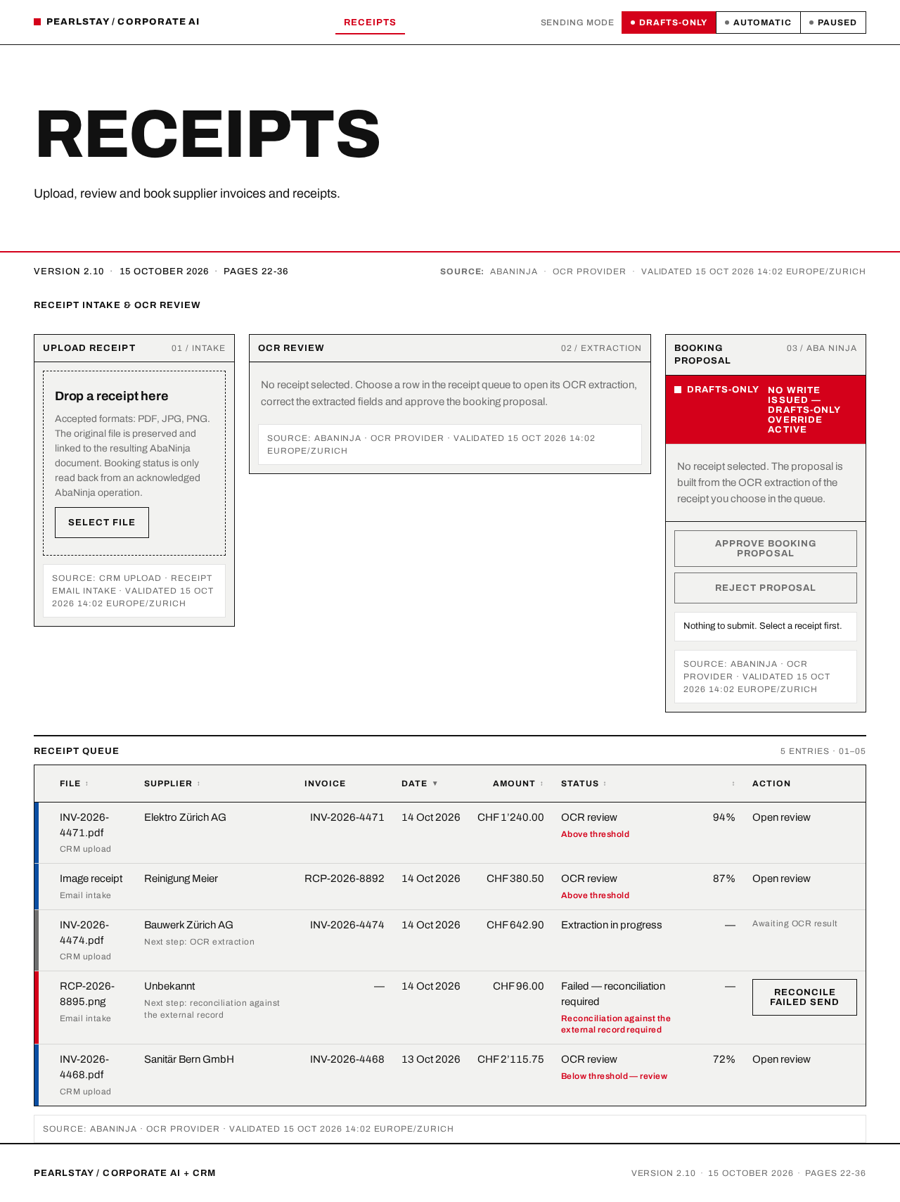 Receipts design preview
