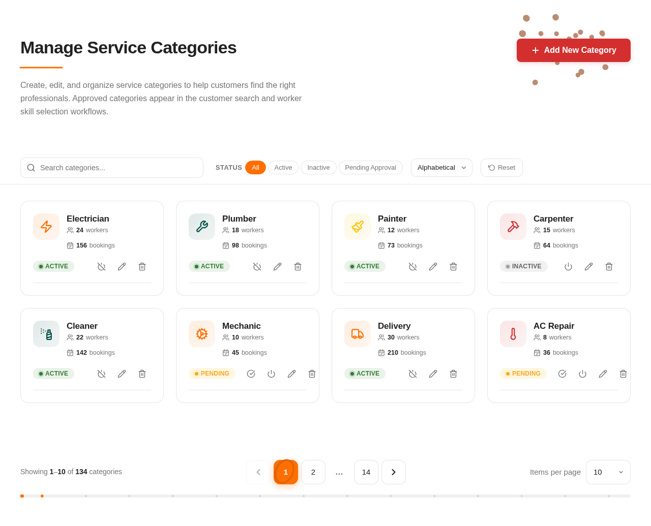 Categories design preview
