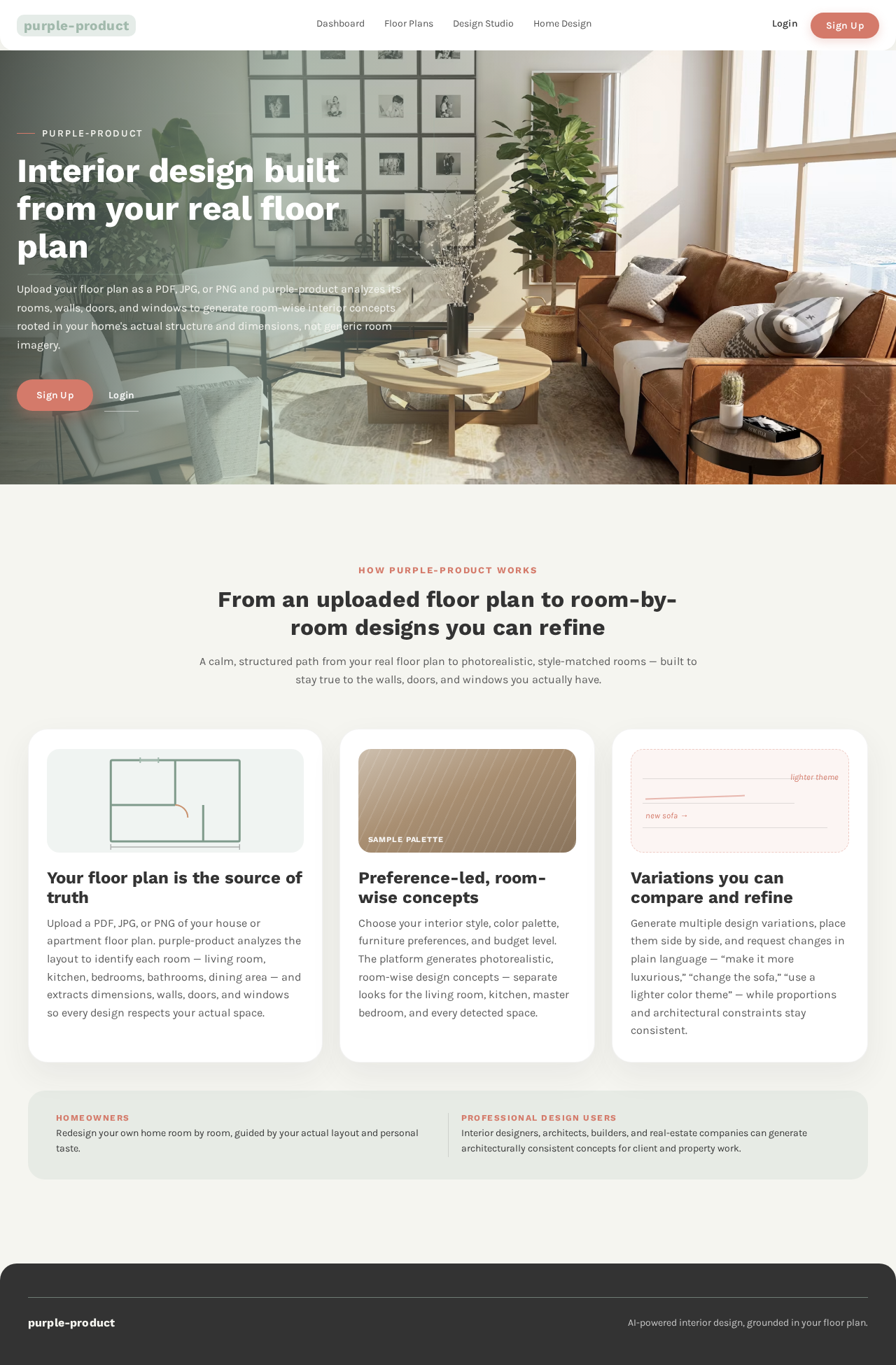 Landing design preview