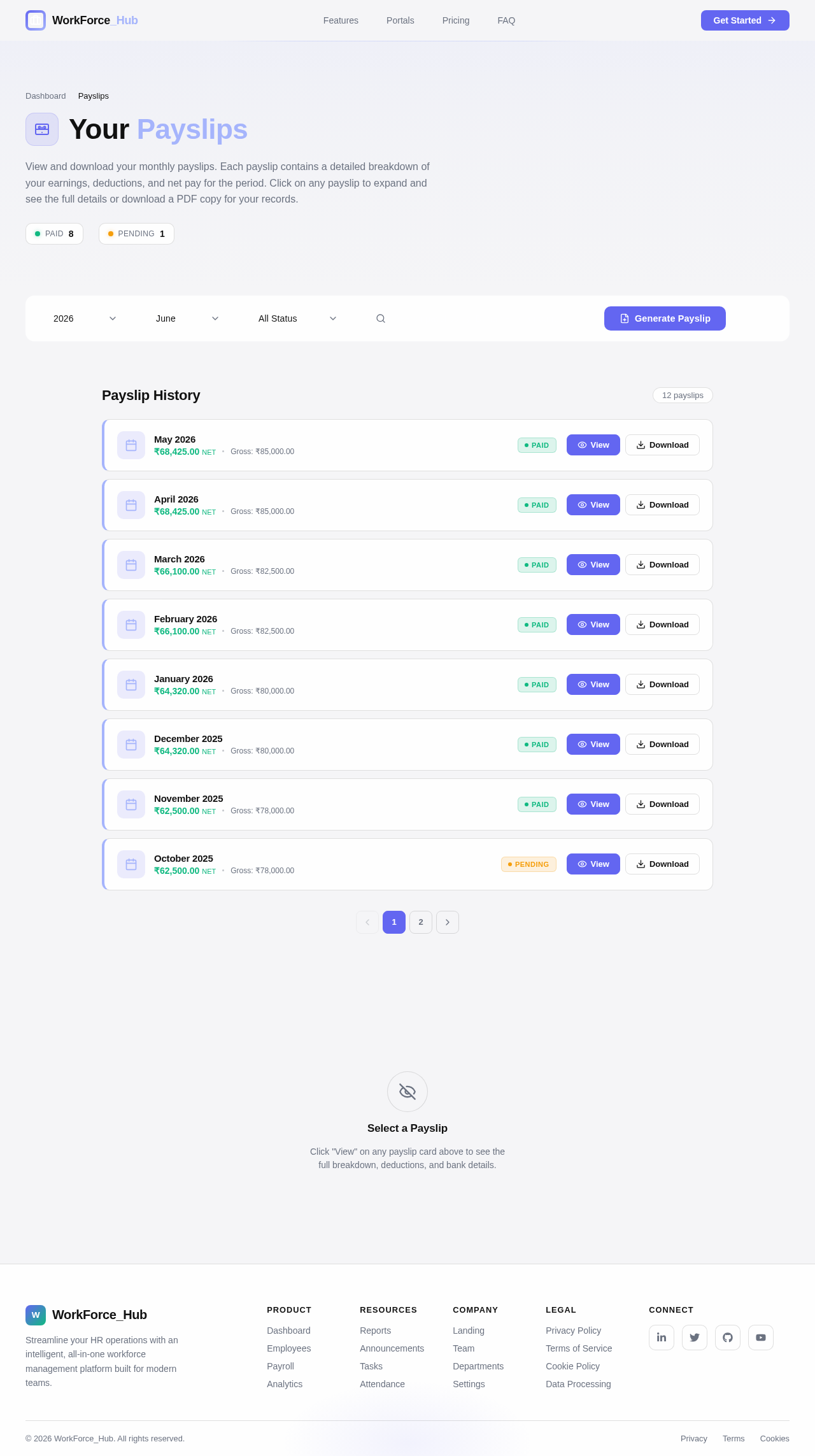 Payslips design preview