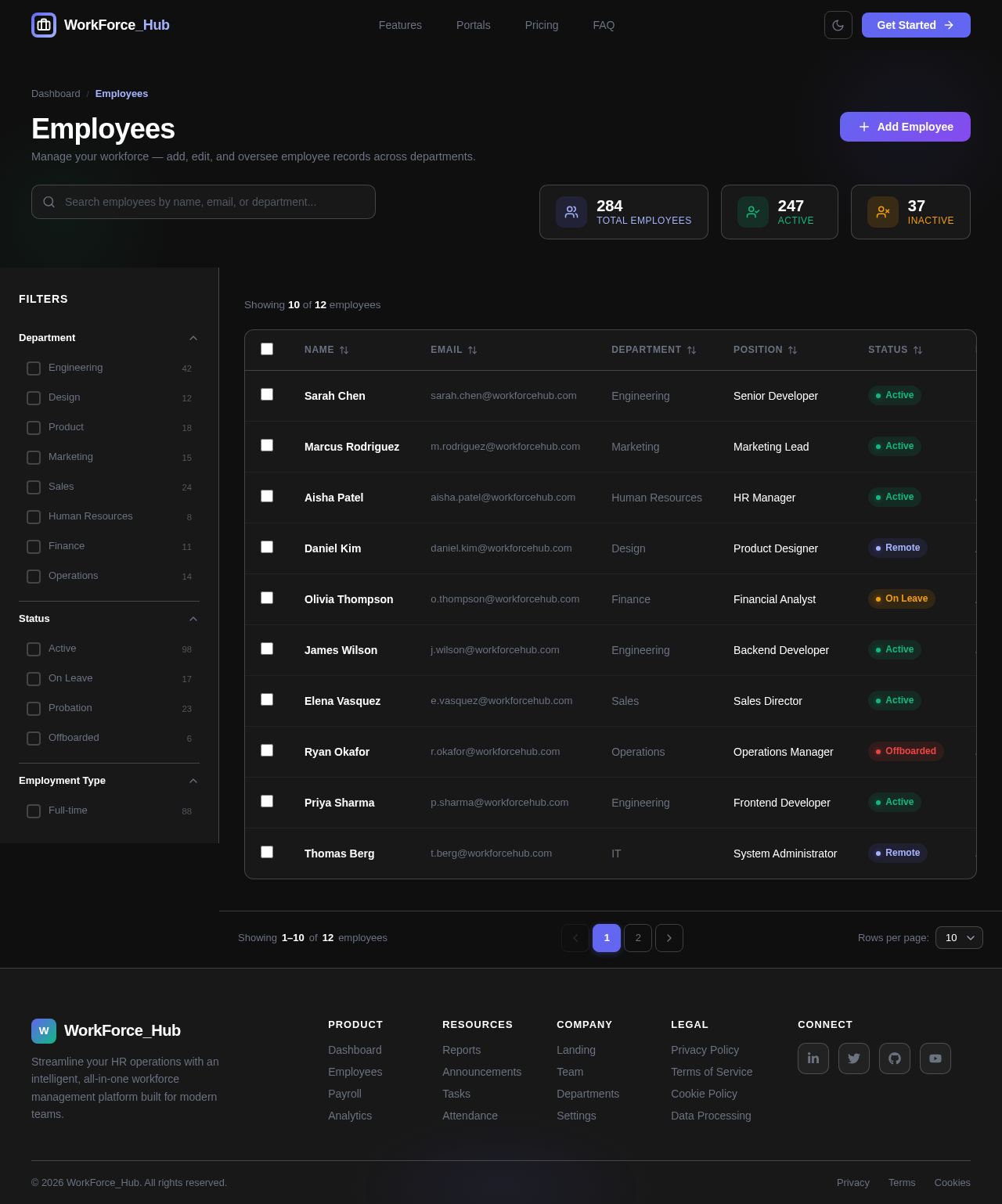 Employees design preview