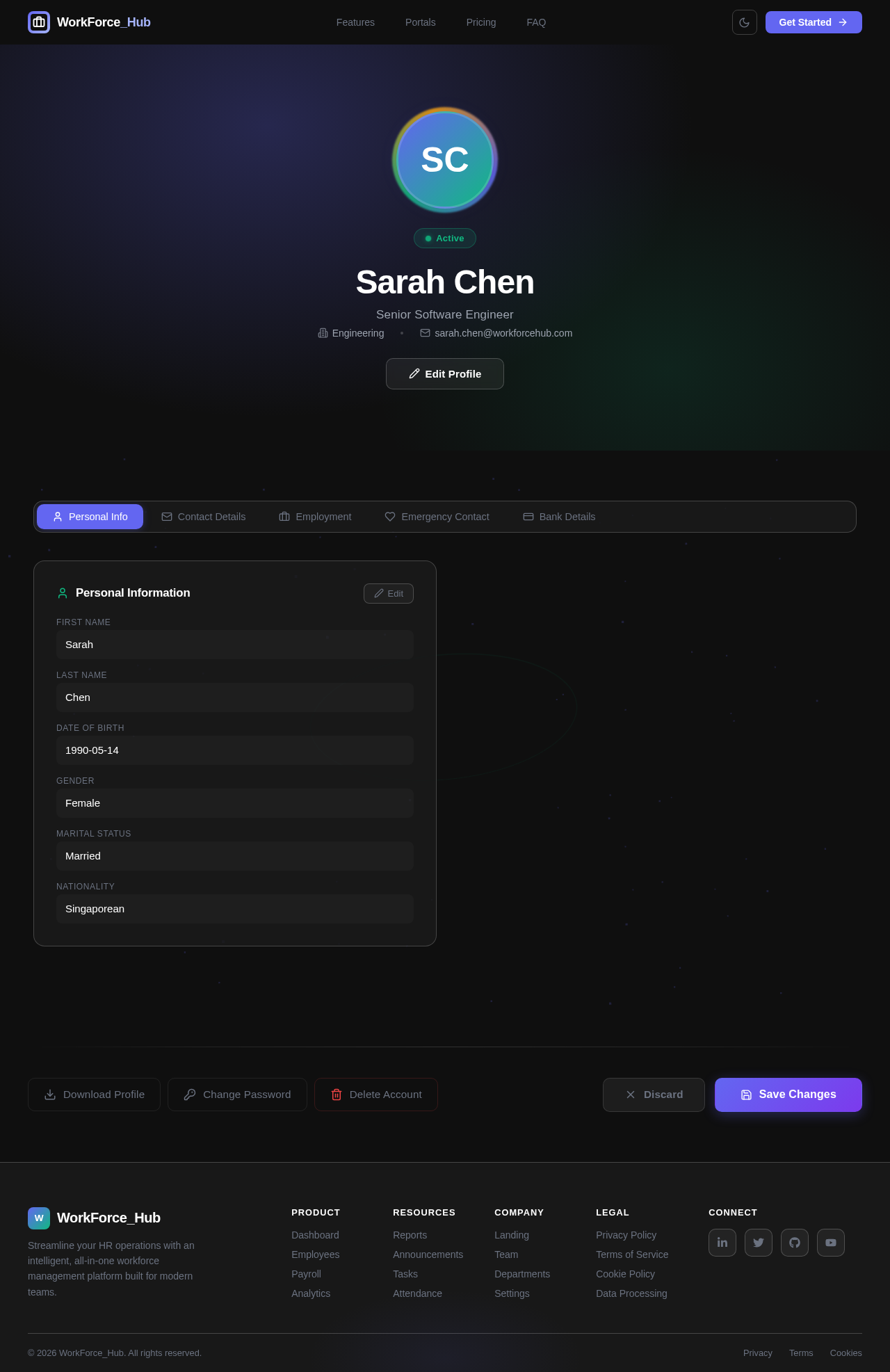 Profile design preview