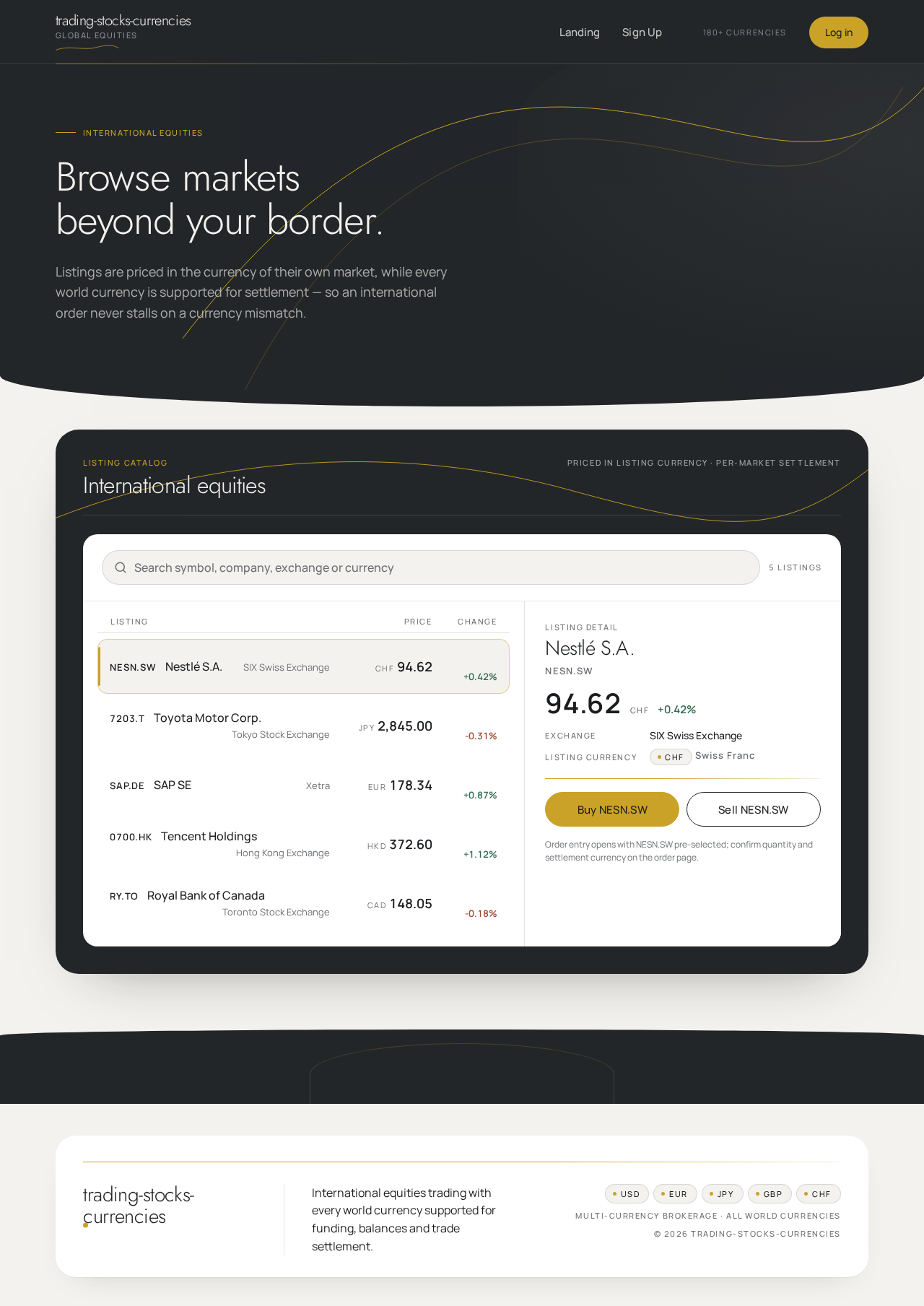 Stocks design preview