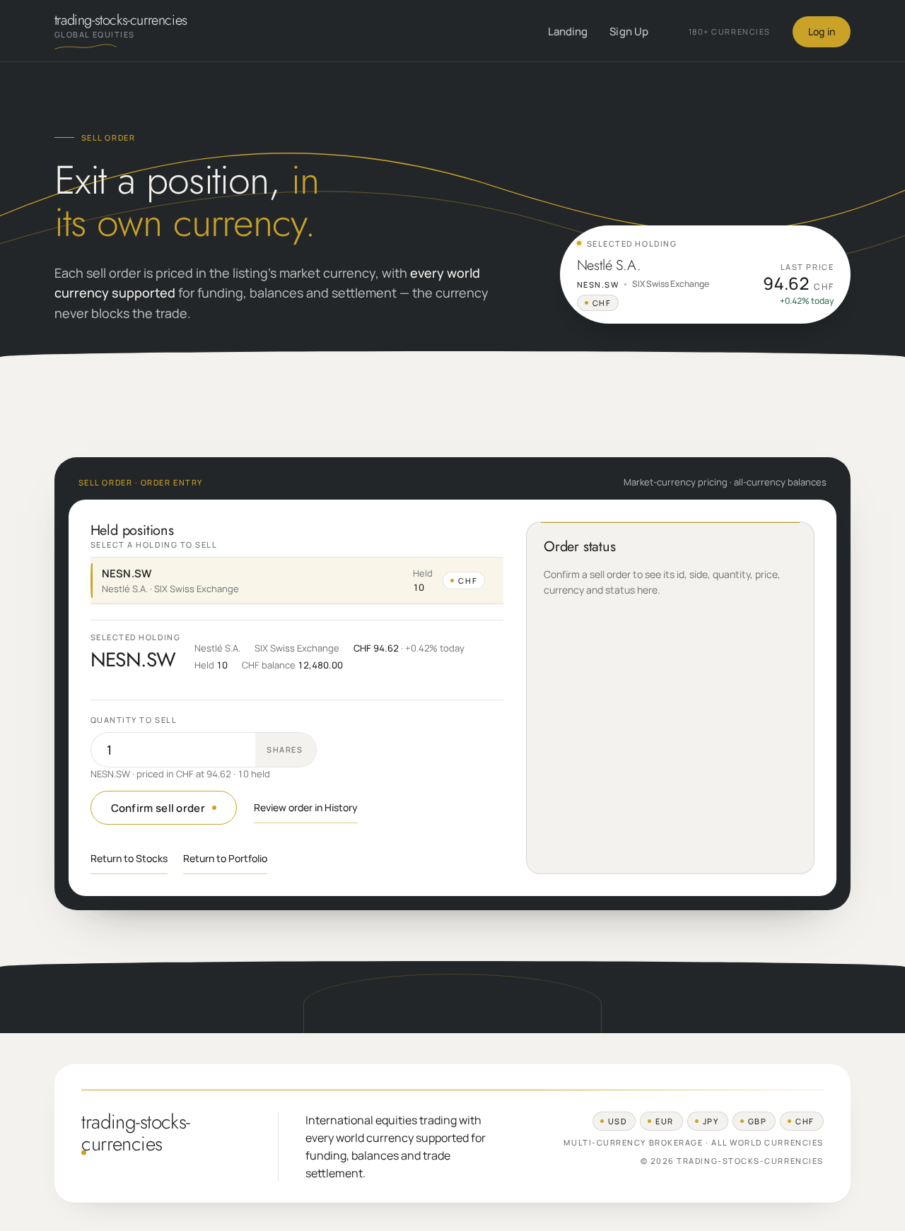 Sell Order design preview