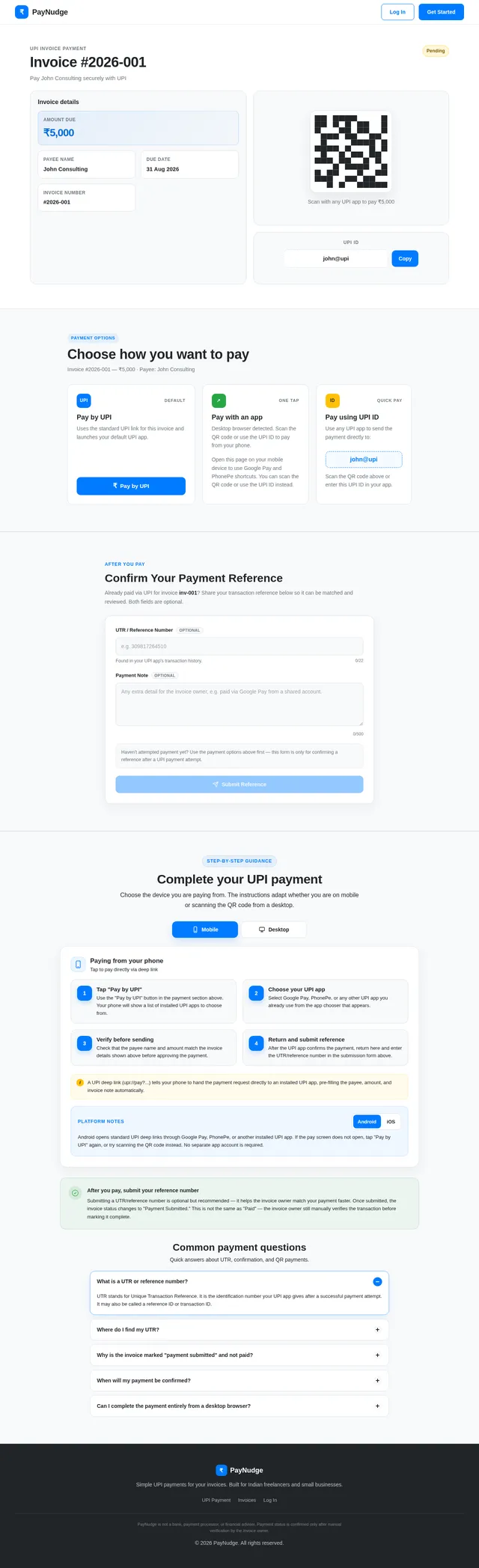 UPI Payment Page