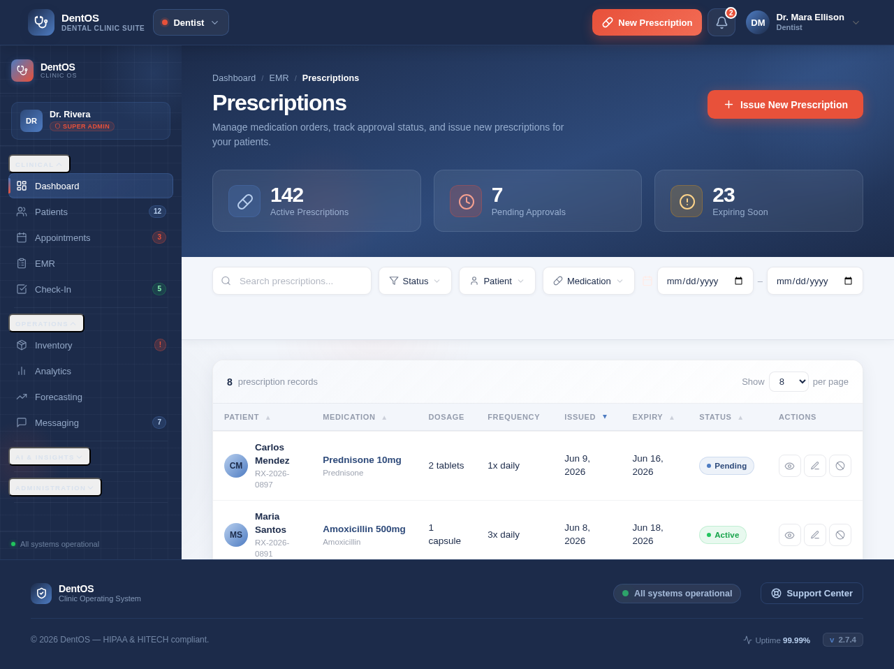 Prescriptions design preview