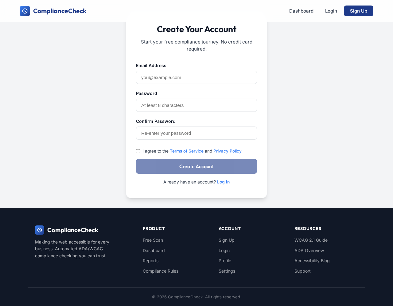 Signup design preview