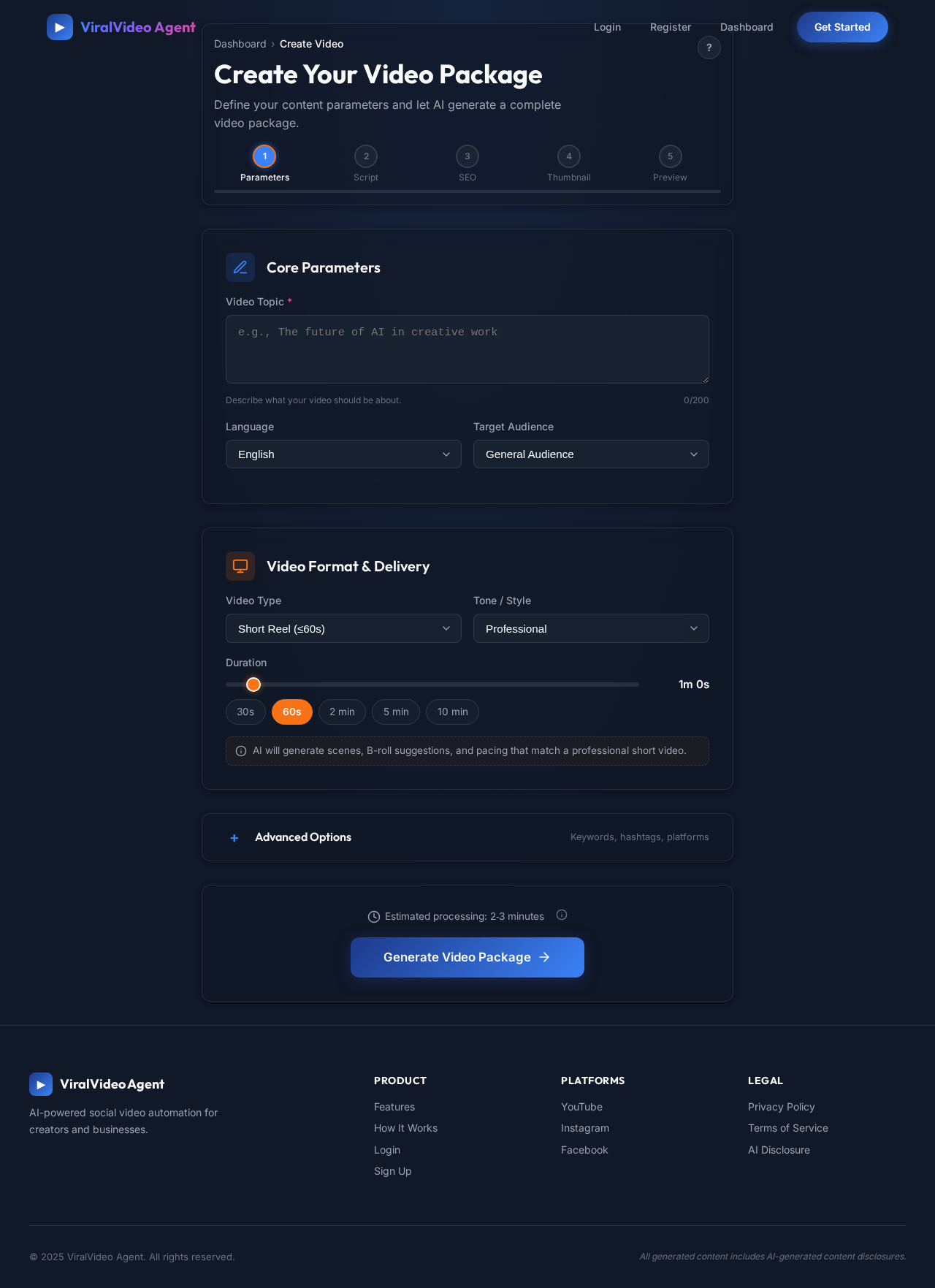 Create Video design preview
