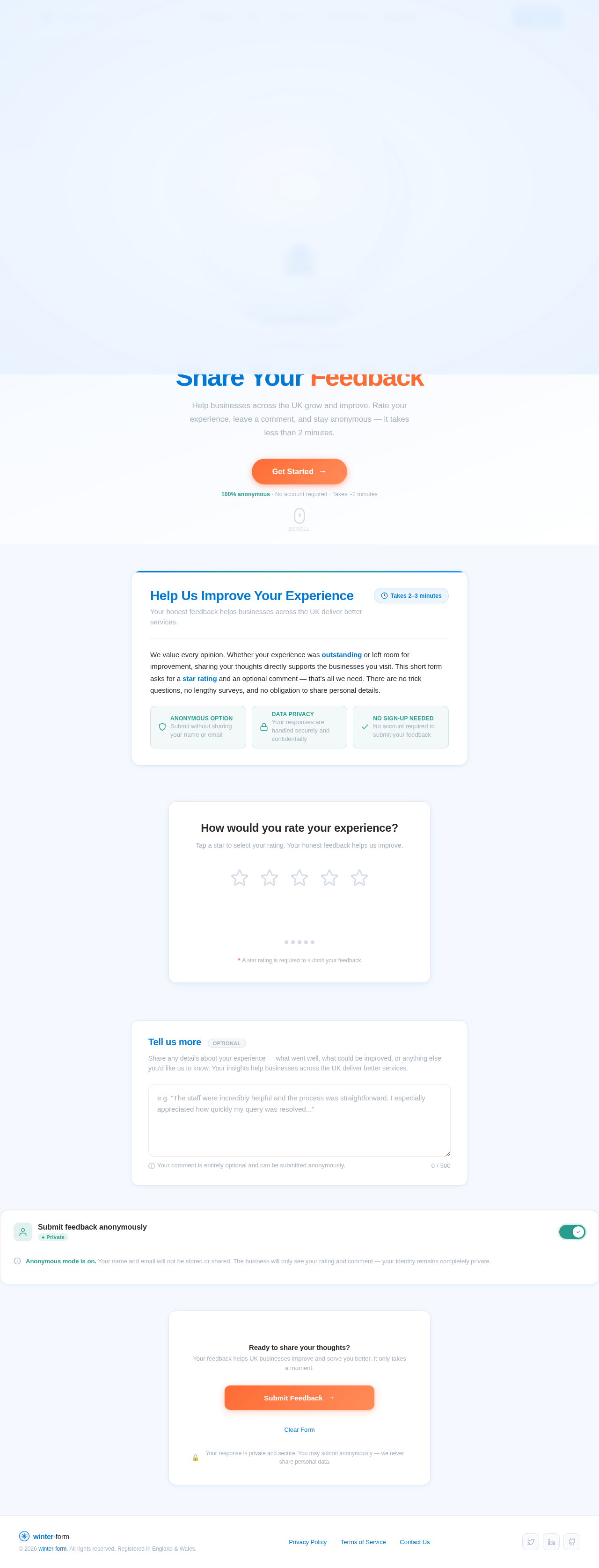 Feedback Form design preview