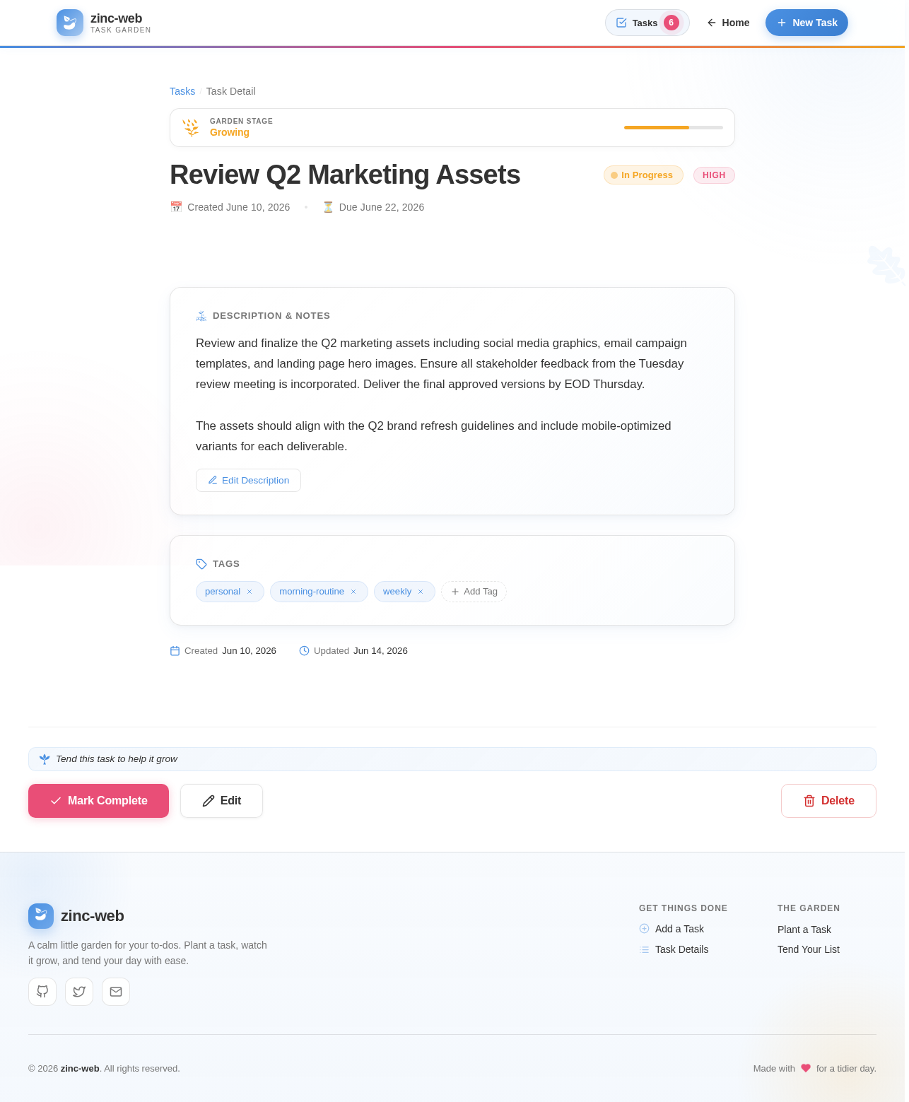 TaskDetail design preview