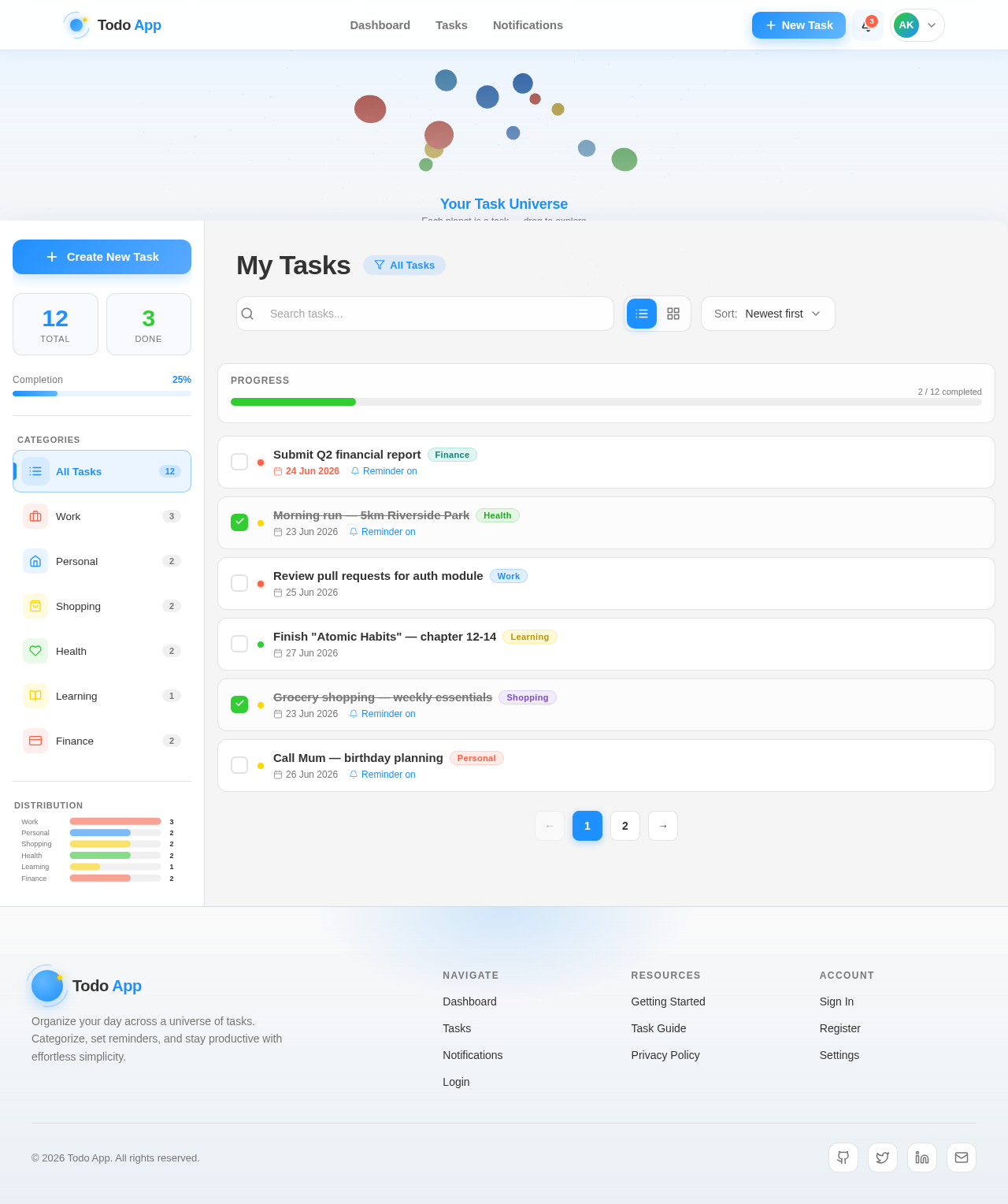 Tasks design preview