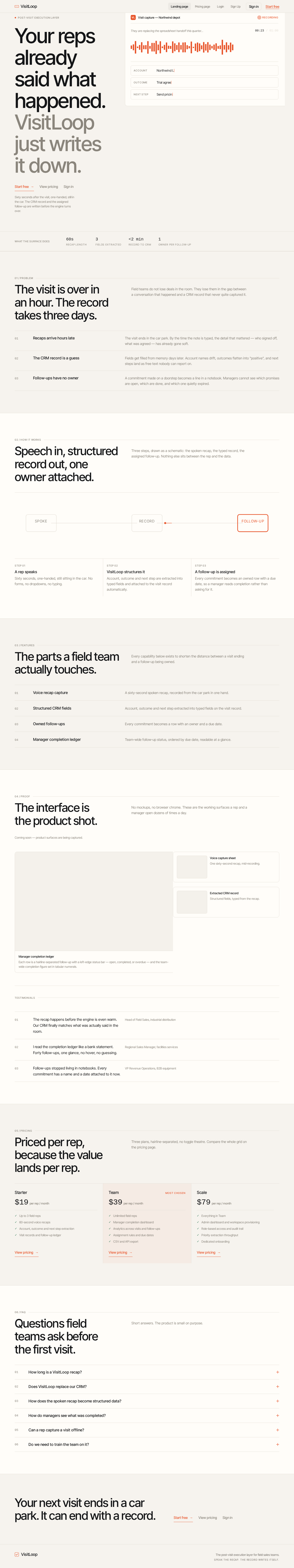 Landing page design preview
