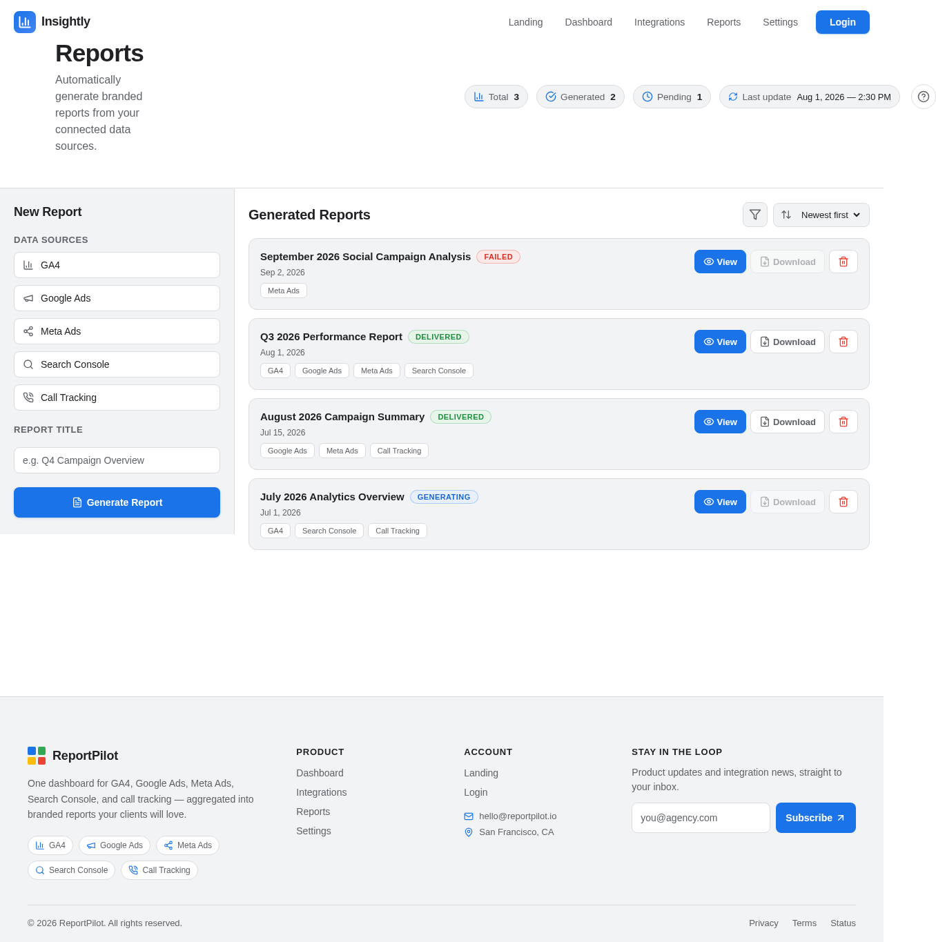 Reports design preview