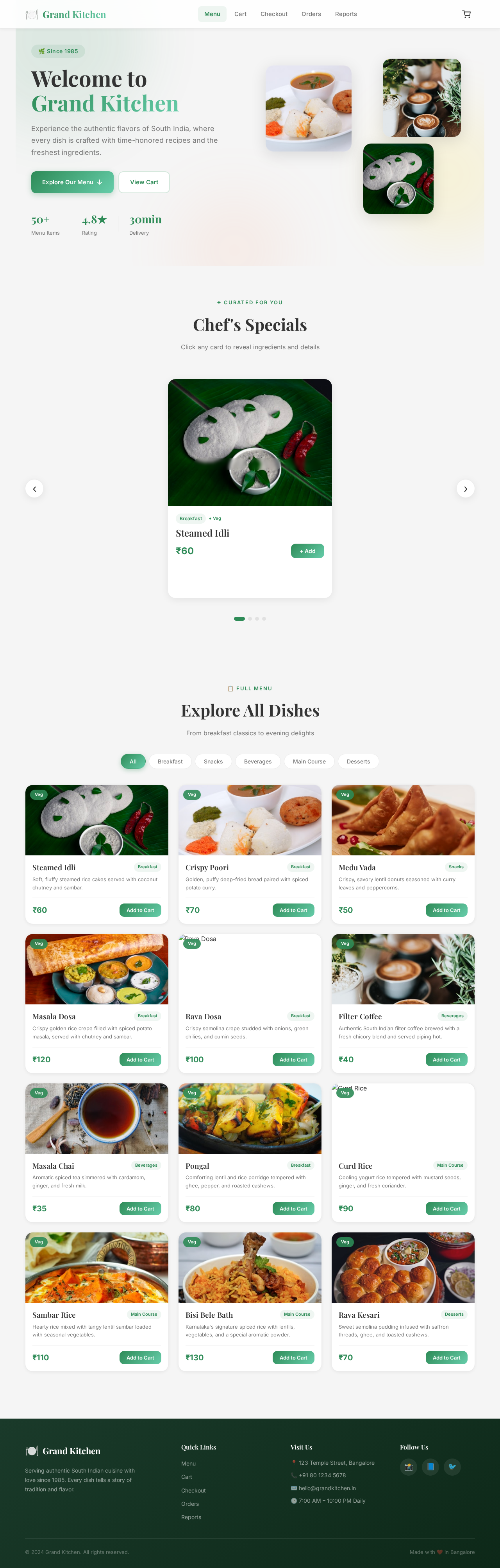 Menu design preview