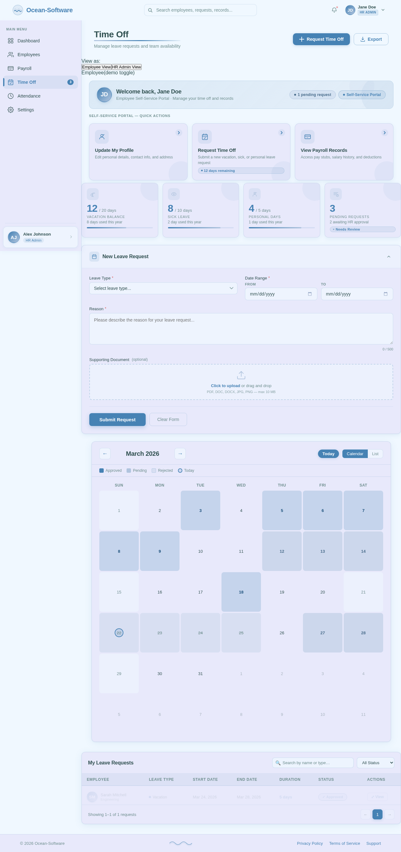 TimeOff design preview