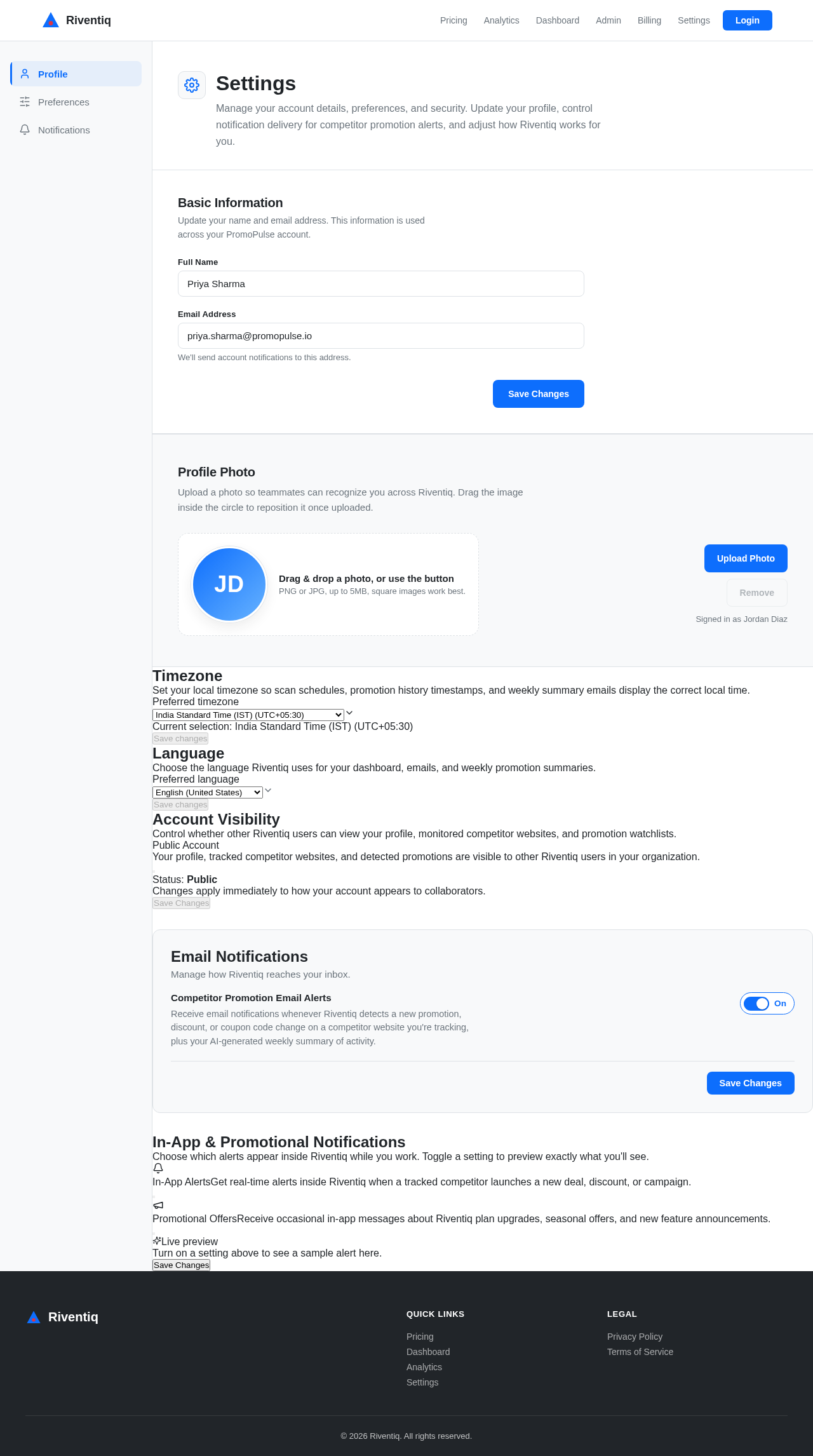 Settings design preview