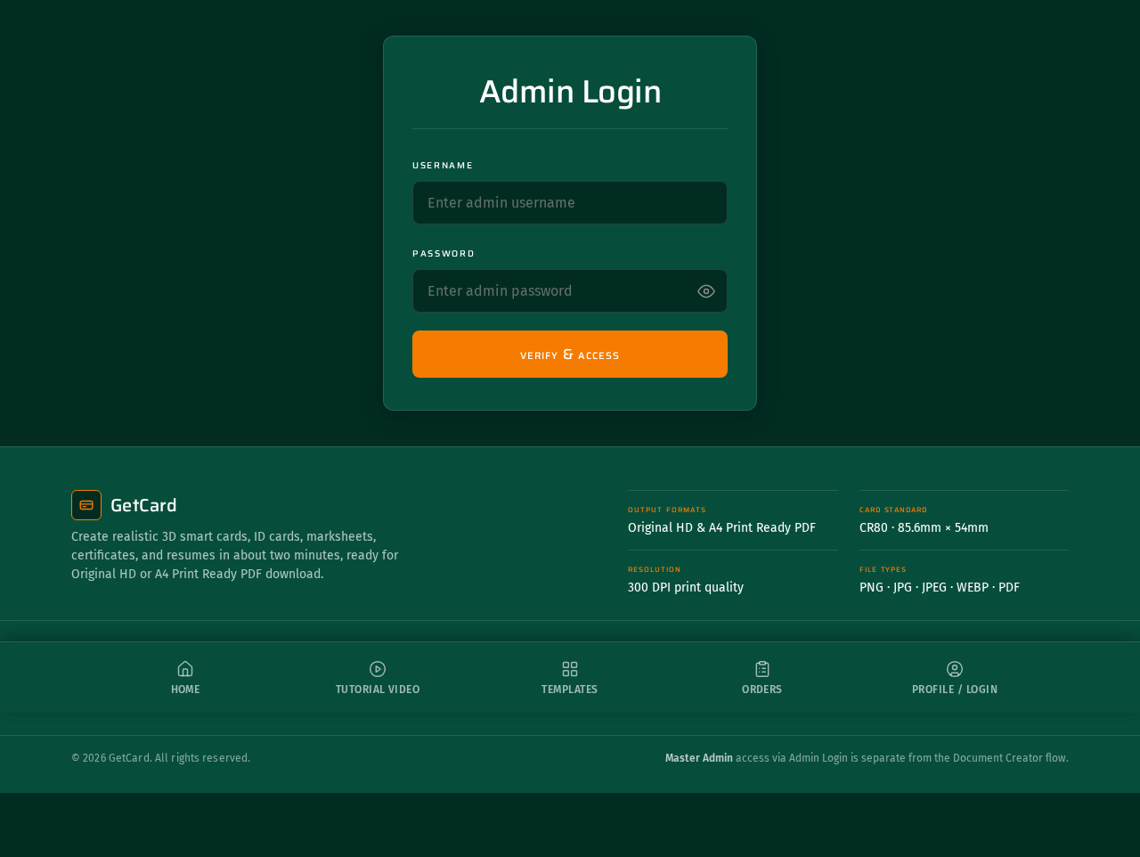 Admin Login design preview