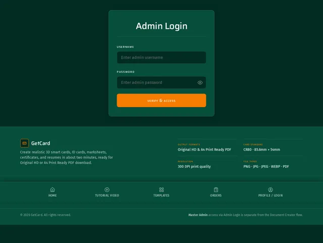 Admin Login