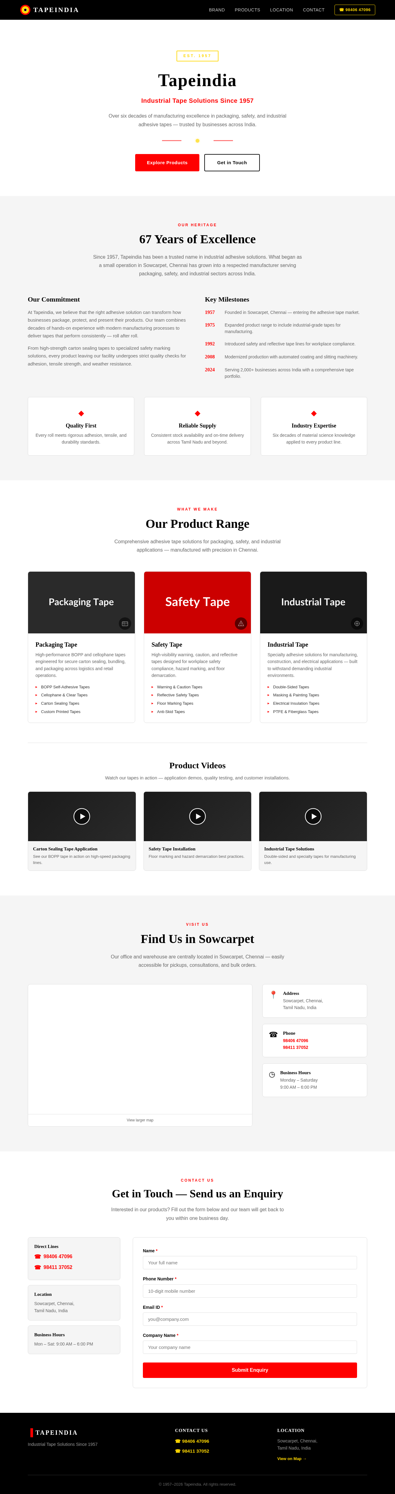 Tapeindia Landing Page design preview