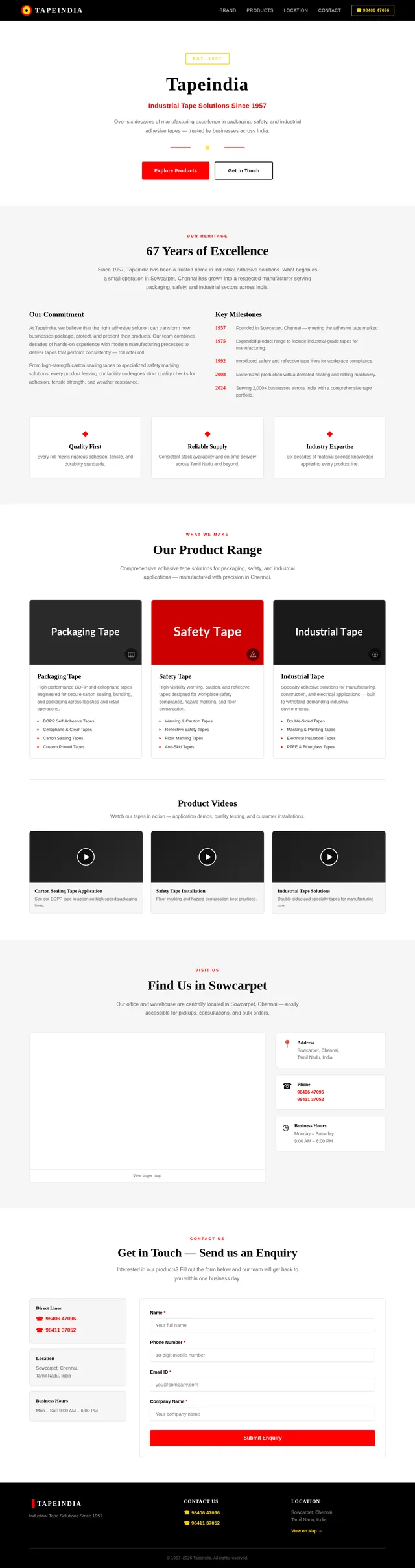 Tapeindia Landing Page