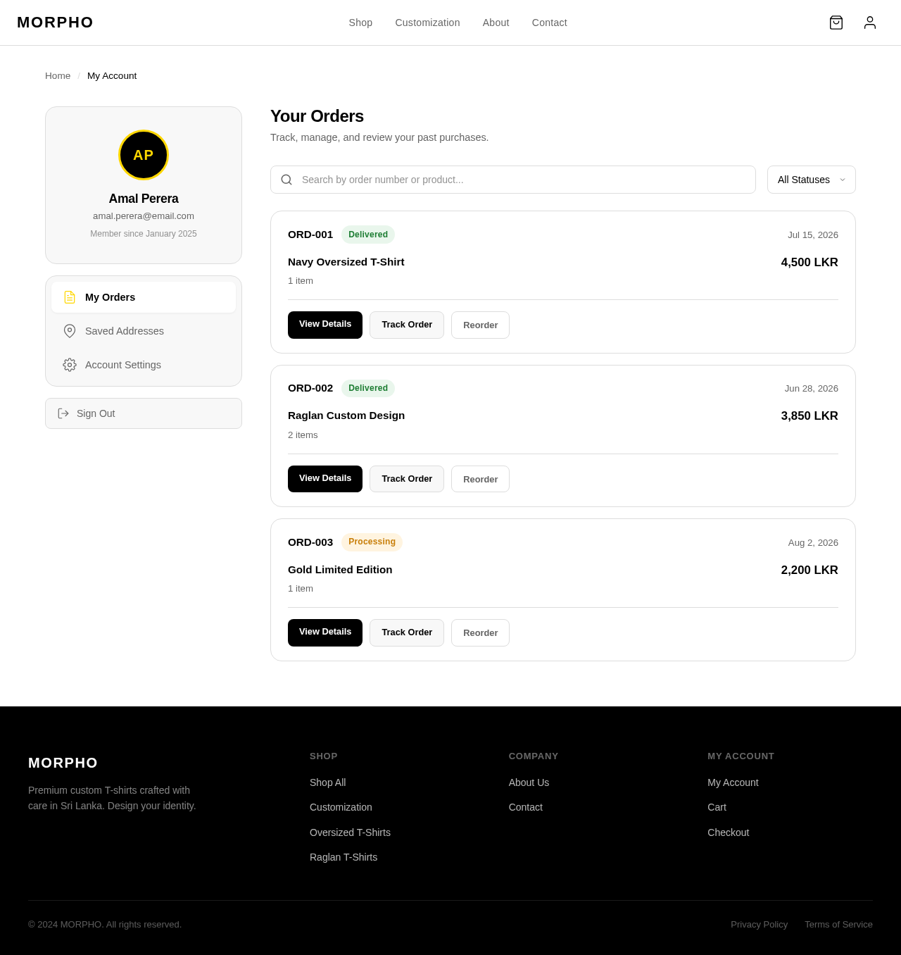 Account design preview
