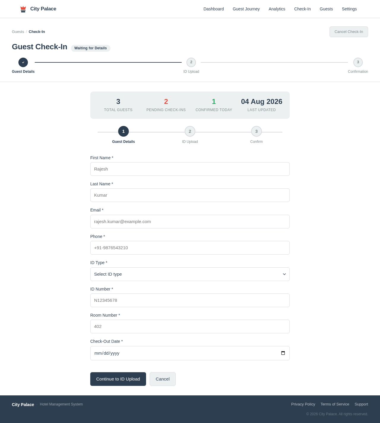 CheckIn design preview