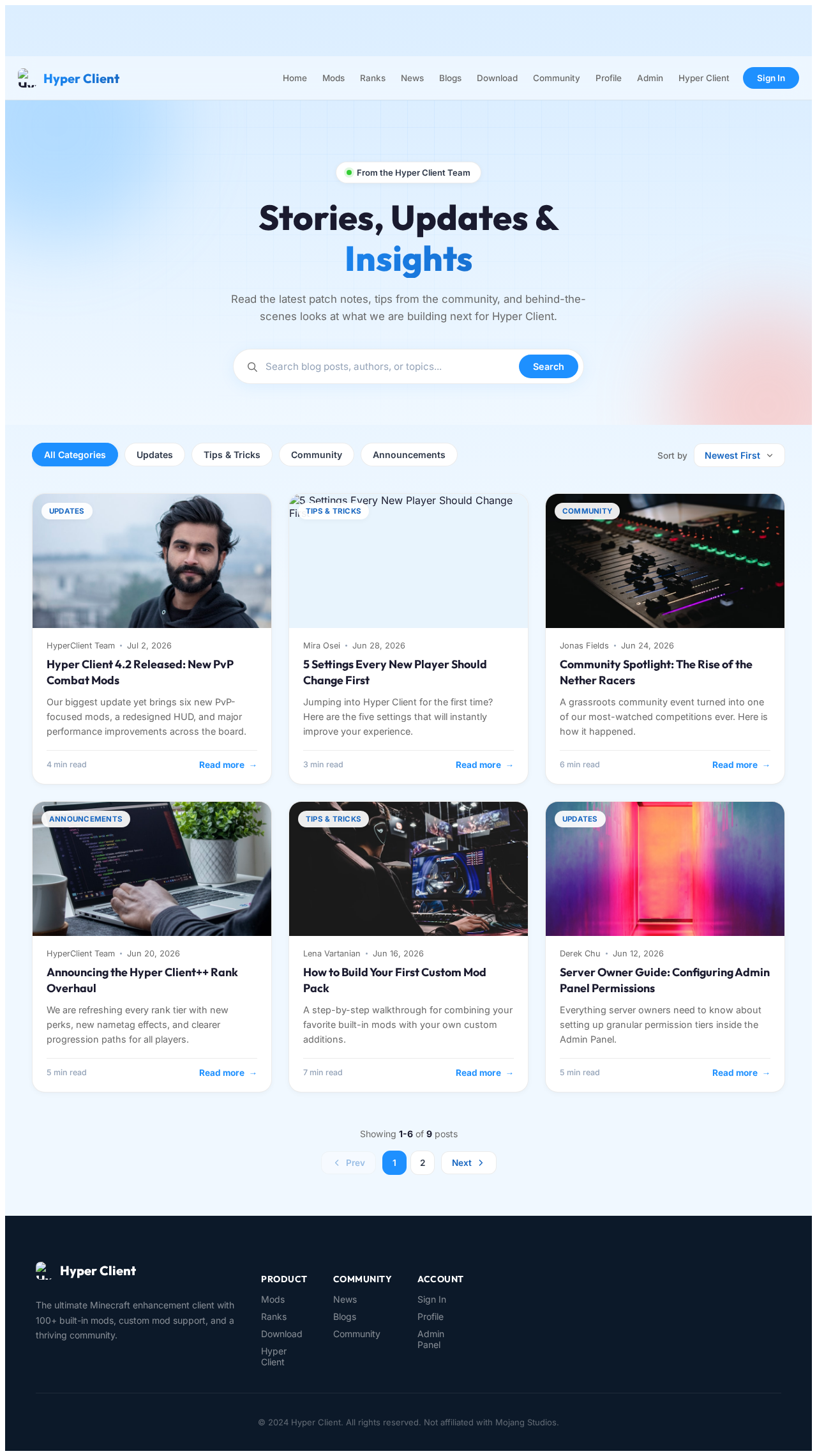 Blogs design preview
