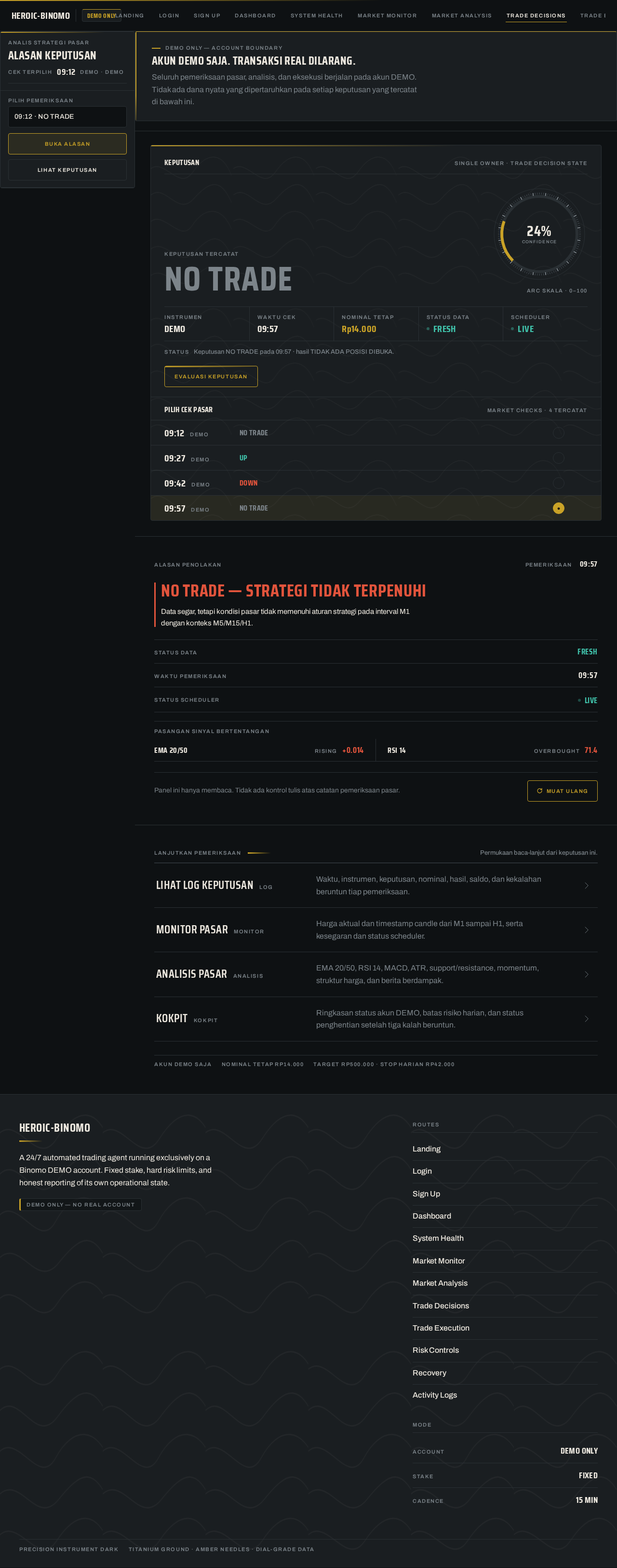 Trade Decisions design preview