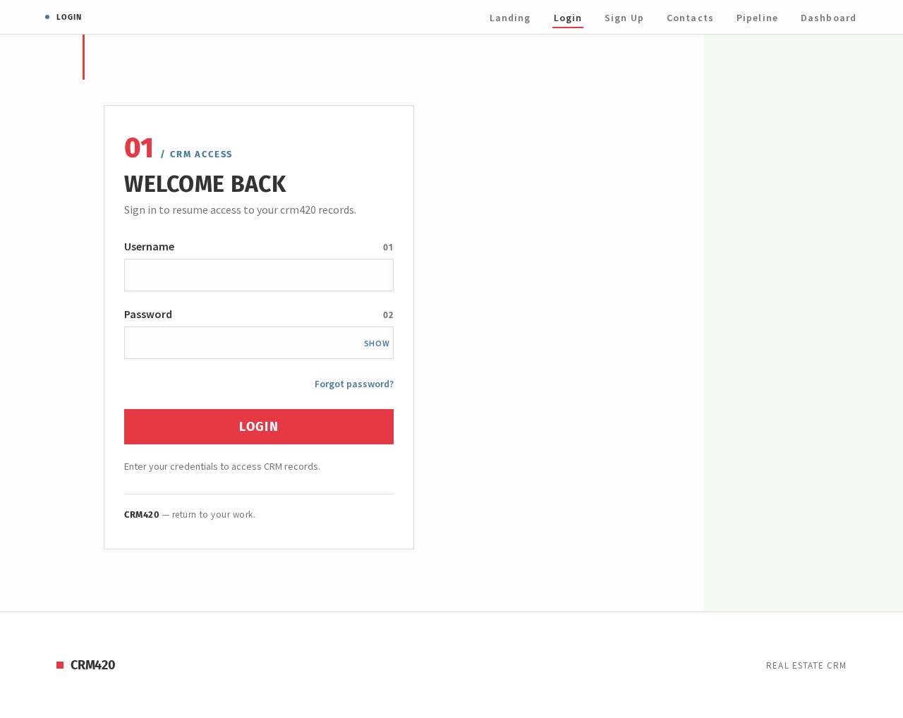 Login design preview