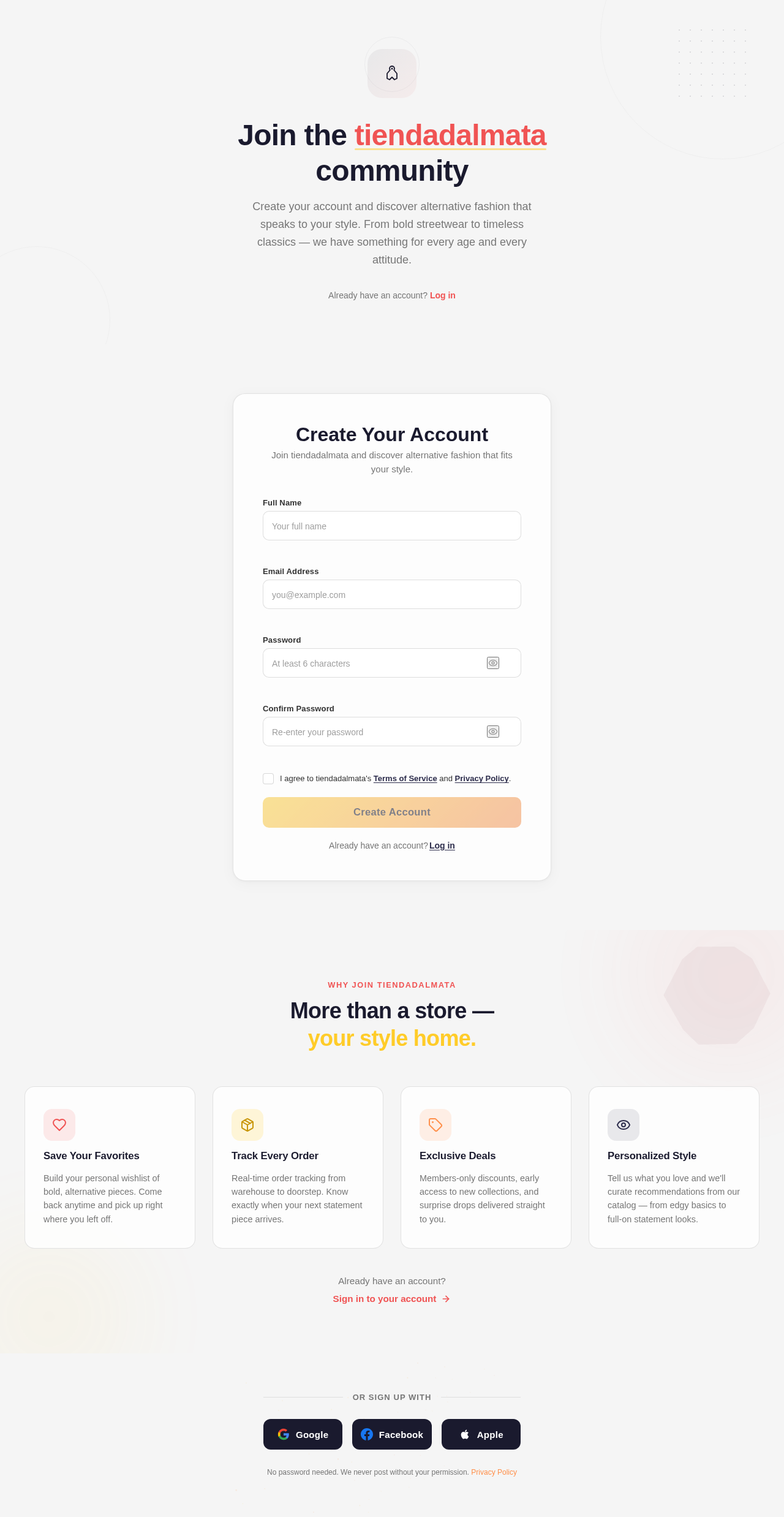 Signup design preview
