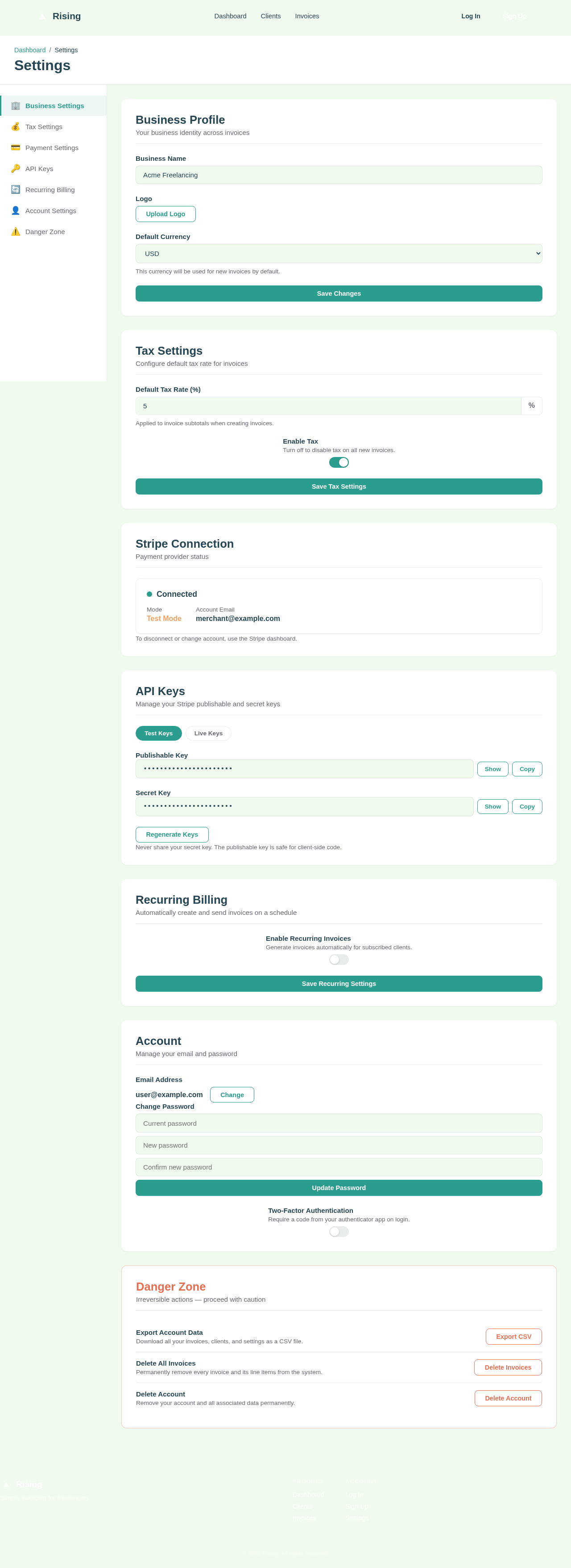 Settings design preview