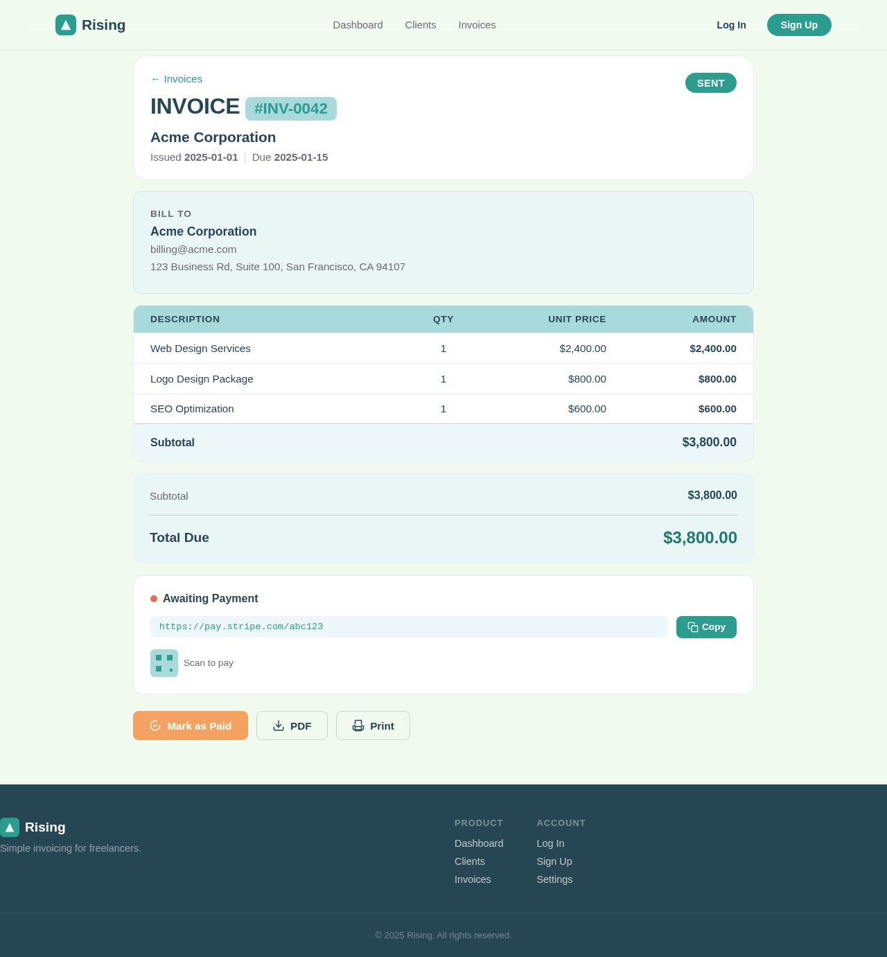 Invoice design preview